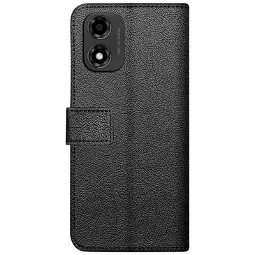 Just in Case Pu-Leder Book Hülle Schwarz Motorola Moto G04/G04S/G24