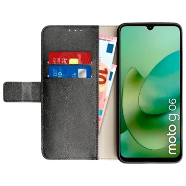 Just in Case PU-Leder Book Hülle Schwarz Motorola Moto G06/G06 Power