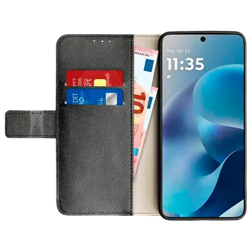 Just in Case PU-Leder Book Hülle Schwarz Motorola Moto G17/G17 Power