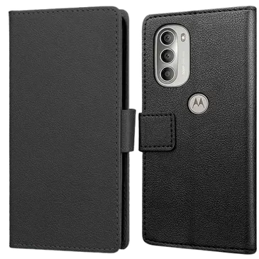 Just in Case PU-leer Book Case Schwarz Motorola Moto G51