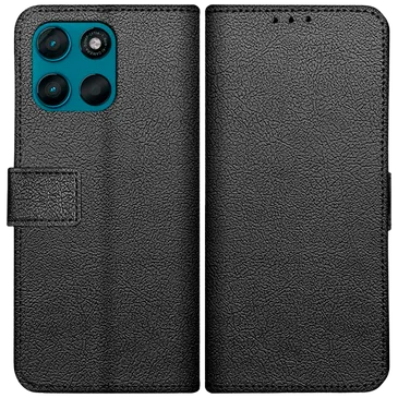 Just in Case PU-Leder Book Hülle Schwarz Motorola Moto G57 Power