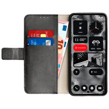 Just in Case Pu-Leder Book Hülle Schwarz Nothing Phone (2)