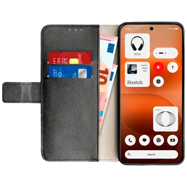 Just in Case PU-Leder Book Hülle Schwarz Nothing Phone (4a) Pro