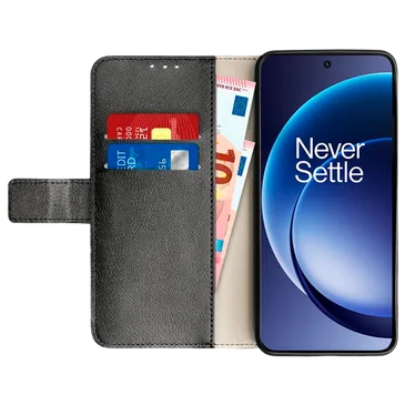 Just in Case PU-Leder Book Hülle Schwarz OnePlus 15R