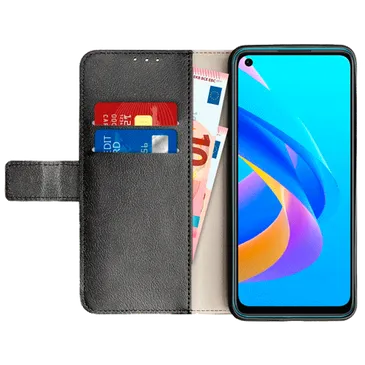 Just in Case Pu-Leder Book Hülle Schwarz OPPO A76