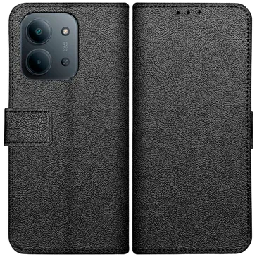 Just in Case PU-Leder Book Hülle Schwarz POCO C85