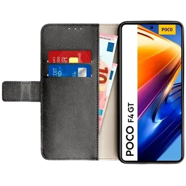 Just in Case Pu-Leder Book Hülle Schwarz Poco F4 Gt