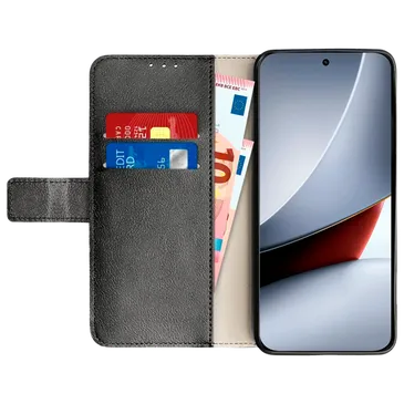 Just in Case PU-Leder Book Hülle Schwarz POCO F9 Ultra