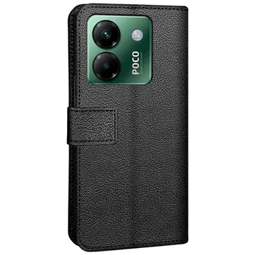 Just in Case PU-Leder Book Hülle Schwarz Poco M7 Pro