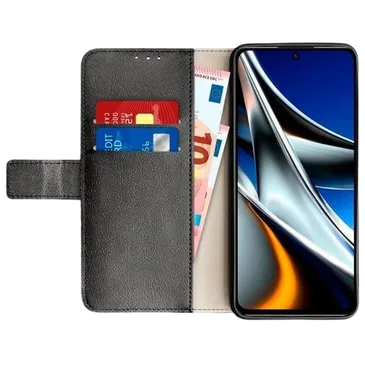 Just in Case PU-leder Book Case Schwarz Poco X4 Pro