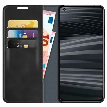 Just in Case Pu-Leder Book Hülle Schwarz Realme GT2 Pro