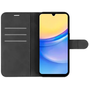 Just in Case Pu-Leder Book Hülle Schwarz Samsung Galaxy A15/A15 5G