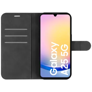 Just in Case Pu-Leder Book Hülle Schwarz Samsung Galaxy A25