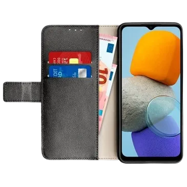 Just in Case Pu-Leder Book Hülle Schwarz Samsung Galaxy M23