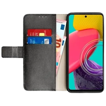 Just in Case Pu-Leder Book Hülle Schwarz Samsung Galaxy M53