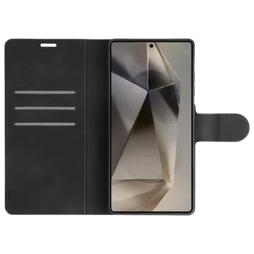 Just in Case Pu-Leder Book Hülle Schwarz Samsung Galaxy S25 Ultra