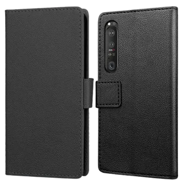 Just in Case PU-leer Book Case Schwarz Sony Xperia 1 III