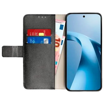 Just in Case PU-Leder Book Hülle Schwarz Xiaomi 17T