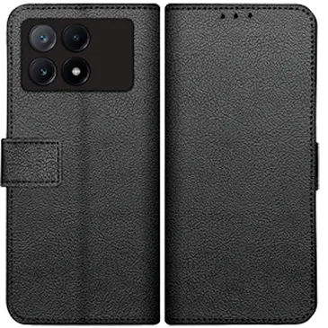 Just in Case Pu-Leder Book Hülle Schwarz Poco X6 Pro