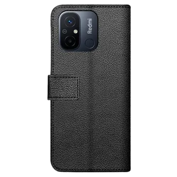 Just in Case Pu-Leder Book Hülle Schwarz Xiaomi Redmi 12C
