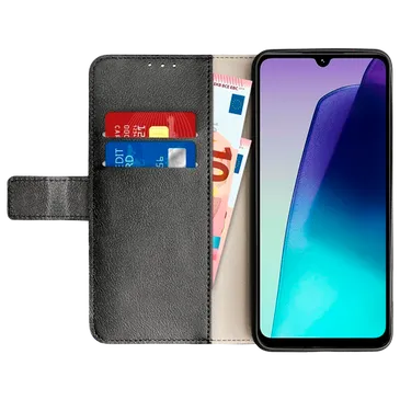 Just in Case Pu-Leder Book Hülle Schwarz Xiaomi Redmi 14C