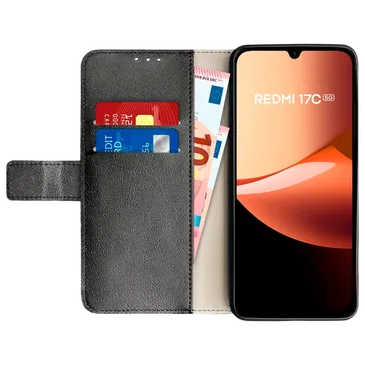 Just in Case PU-Leder Book Hülle Schwarz Xiaomi Redmi 17C 5G