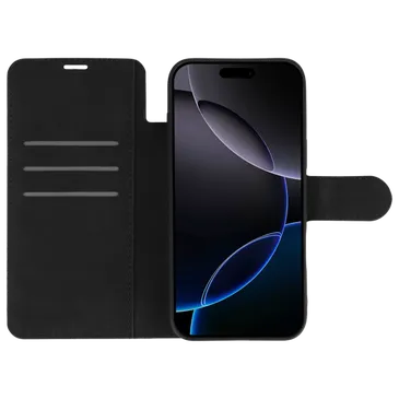 Just in Case PU-Leder Premium Book Hülle Schwarz Apple iPhone 17 Pro