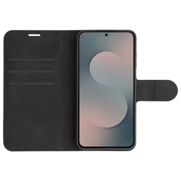 Just in Case PU-Leder Premium Book Hülle Schwarz Samsung Galaxy S25 FE