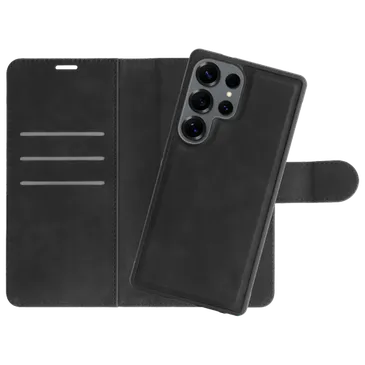 Just in Case Herausnehmbare Pu-Leder Book Hülle Schwarz Samsung Galaxy S25 Ultra