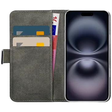 Mobilize Pu-Leder Book Hülle Schwarz Apple iPhone 16 Plus