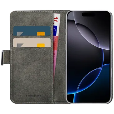 Mobilize Pu-Leder Book Hülle Schwarz Apple iPhone 16 Pro