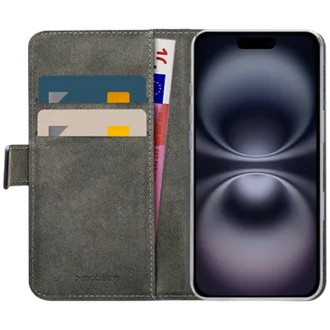 Mobilize Pu-Leder Book Hülle Schwarz Apple iPhone 16