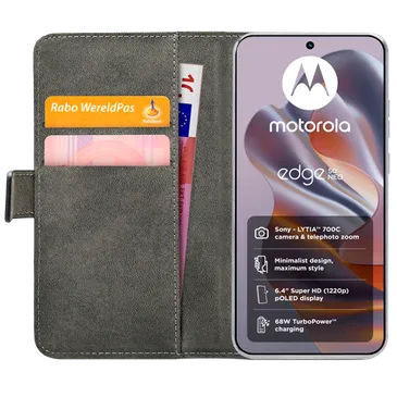 Mobilize Pu-Leder Book Hülle Schwarz Motorola Edge 50 Neo
