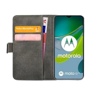 Mobilize Pu-Leder Book Hülle Schwarz Motorola Moto E13