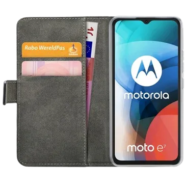 Mobilize PU-leder Book Case Schwarz Motorola Moto E7