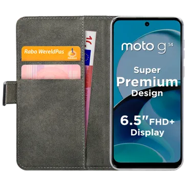 Mobilize Pu-Leder Book Hülle Schwarz Motorola Moto G14