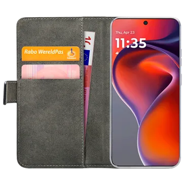 Mobilize Pu-Leder Book Hülle Schwarz Motorola Moto G15/G15 Power