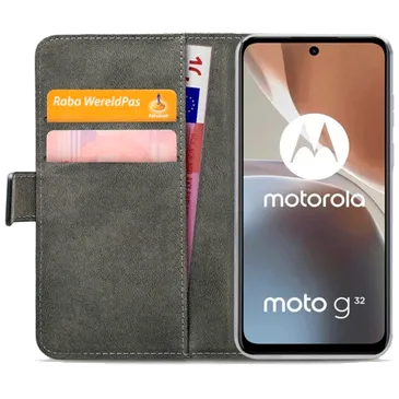 Mobilize Pu-Leder Book Hülle Schwarz Motorola Moto G32