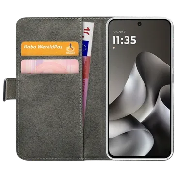 Mobilize PU-Leder Book Hülle Schwarz Motorola Moto G47