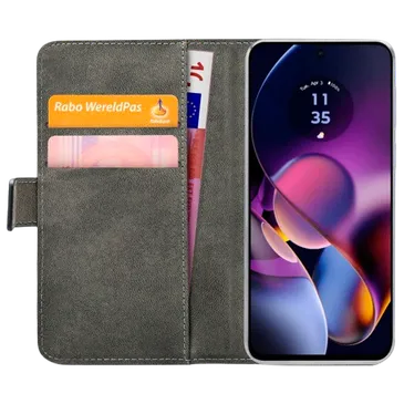 Mobilize PU-Leder Book Hülle Schwarz Motorola Moto G54 Power