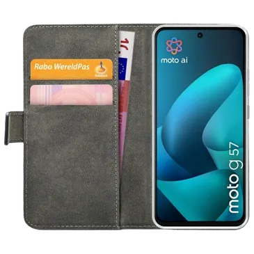Mobilize PU-Leder Book Hülle Schwarz Motorola Moto G57
