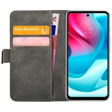 Mobilize PU-leder Book Case Schwarz Motorola Moto G60s
