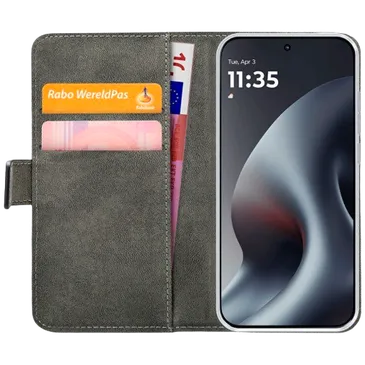 Mobilize PU-Leder Book Hülle Schwarz Motorola Moto G87