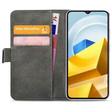 Mobilize Pu-Leder Book Hülle Schwarz Poco M5 4G