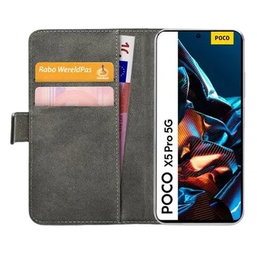 Mobilize Pu-Leder Book Hülle Schwarz Poco X5 Pro