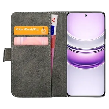 Mobilize Pu-Leder Book Hülle Schwarz Realme 14x 5G