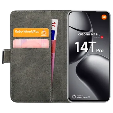 Mobilize Pu-Leder Book Hülle Schwarz Xiaomi 14T Pro