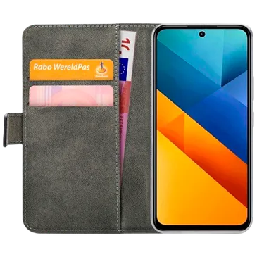 Mobilize Pu-Leder Book Hülle Schwarz Xiaomi Redmi 13 4G/Poco M6