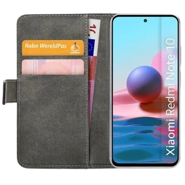 Mobilize Pu-Leder Book Hülle Schwarz Xiaomi Redmi Note 10/Redmi Note 10S/Poco M5s