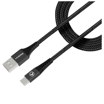 Mobilize USB - USB-C Nylon Kabel 1 Meter Schwarz